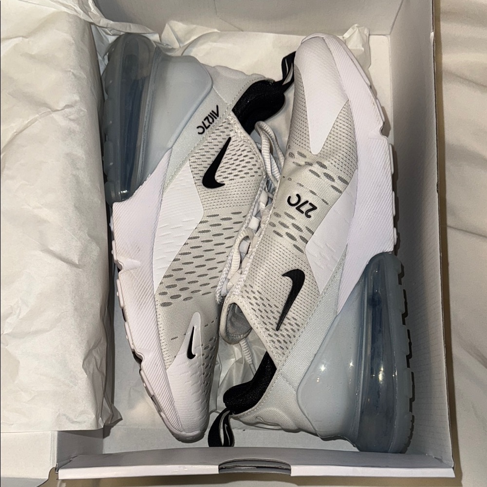 Nike Air Max 270 White and Gray Shoes